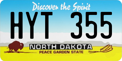 ND license plate HYT355