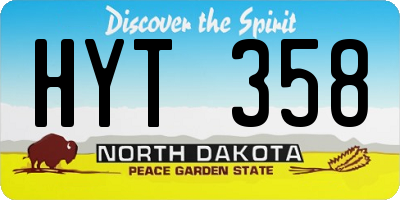 ND license plate HYT358