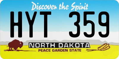 ND license plate HYT359
