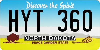 ND license plate HYT360