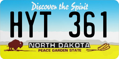 ND license plate HYT361
