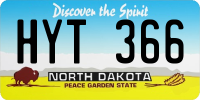 ND license plate HYT366