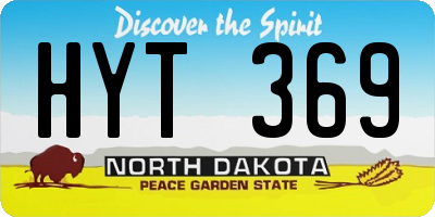 ND license plate HYT369