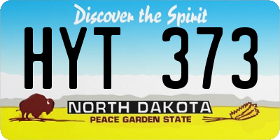 ND license plate HYT373