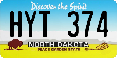 ND license plate HYT374