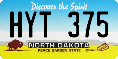 ND license plate HYT375
