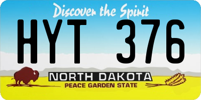 ND license plate HYT376