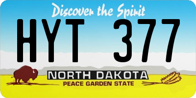 ND license plate HYT377