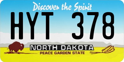 ND license plate HYT378