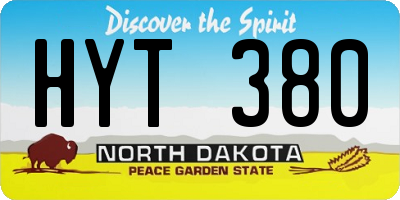 ND license plate HYT380