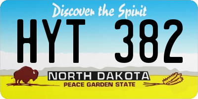 ND license plate HYT382