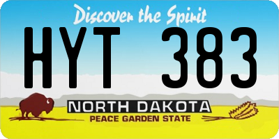 ND license plate HYT383