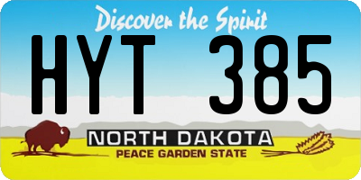 ND license plate HYT385