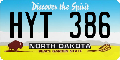 ND license plate HYT386