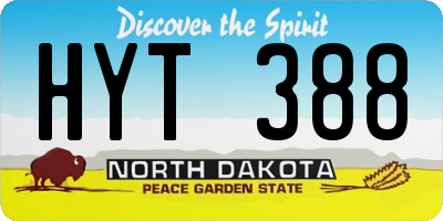 ND license plate HYT388