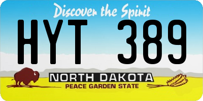 ND license plate HYT389