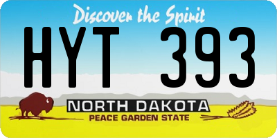 ND license plate HYT393