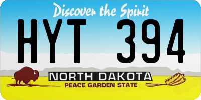 ND license plate HYT394