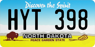 ND license plate HYT398