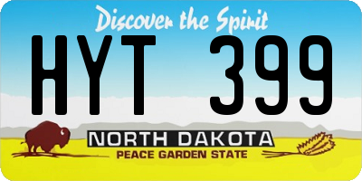 ND license plate HYT399