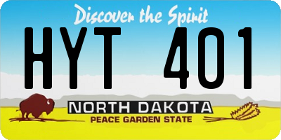 ND license plate HYT401
