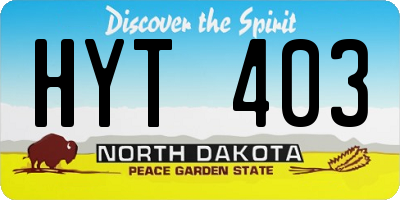 ND license plate HYT403