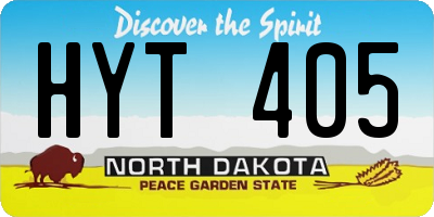 ND license plate HYT405
