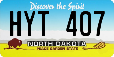 ND license plate HYT407