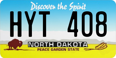 ND license plate HYT408