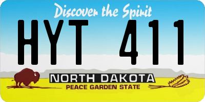 ND license plate HYT411