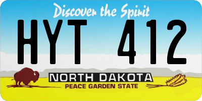 ND license plate HYT412