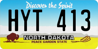 ND license plate HYT413