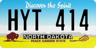 ND license plate HYT414