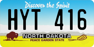 ND license plate HYT416