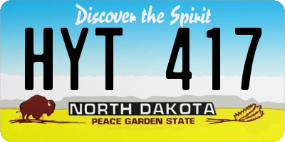 ND license plate HYT417