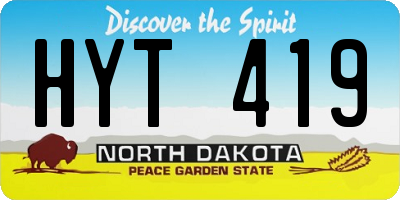 ND license plate HYT419