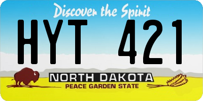 ND license plate HYT421