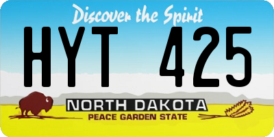ND license plate HYT425