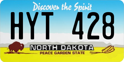 ND license plate HYT428