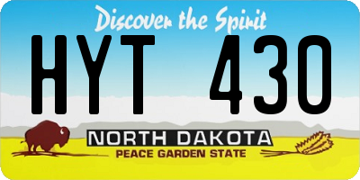 ND license plate HYT430