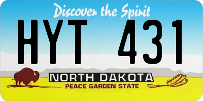 ND license plate HYT431