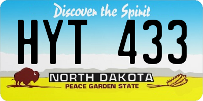 ND license plate HYT433