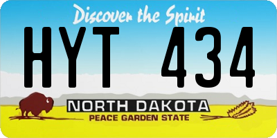 ND license plate HYT434