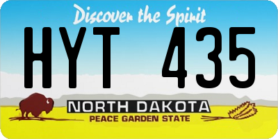 ND license plate HYT435