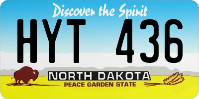 ND license plate HYT436