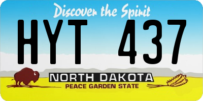ND license plate HYT437