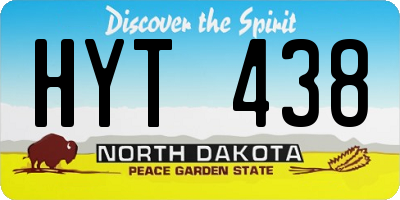 ND license plate HYT438