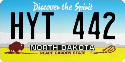 ND license plate HYT442