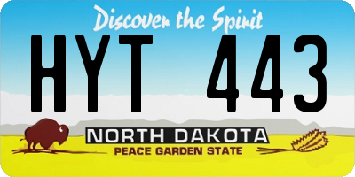 ND license plate HYT443