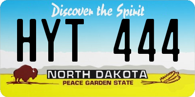 ND license plate HYT444